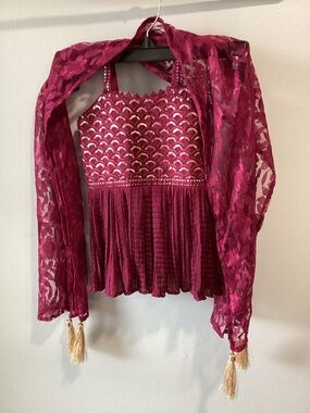 Shakti Child’s Burgundy Smocked Dress Top